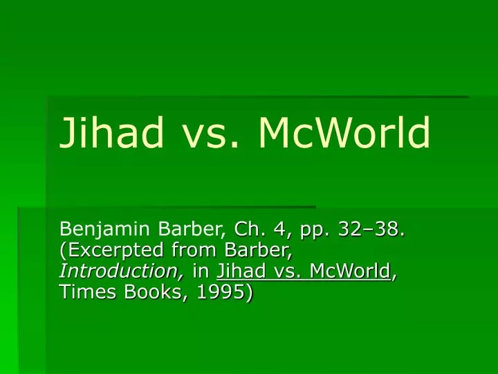jihad vs mcworld