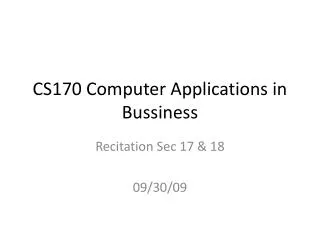 CS170 Computer Applications in Bussiness