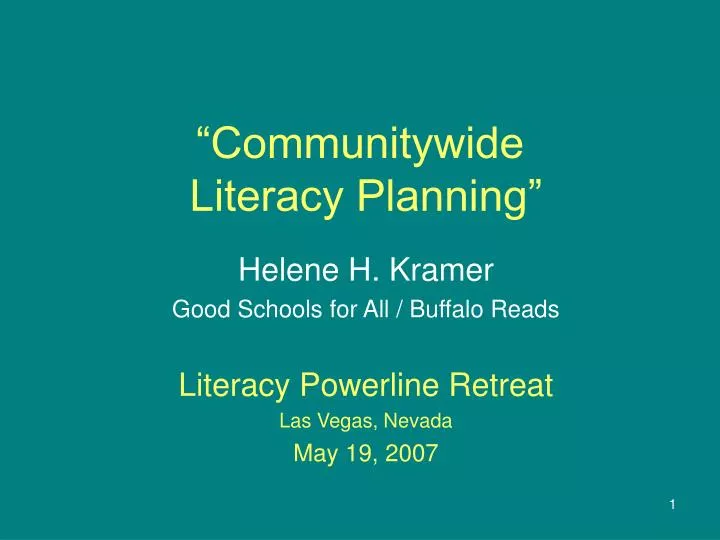 communitywide literacy planning