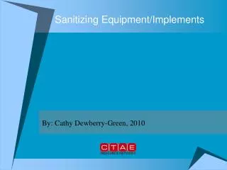 Sanitizing Equipment/Implements