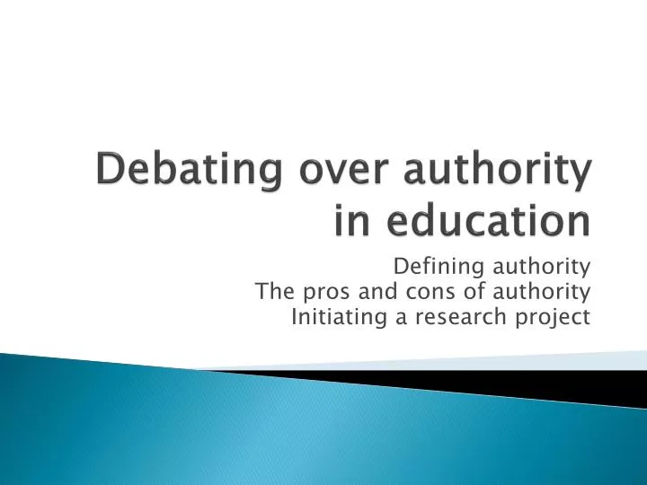 debating over authority in education
