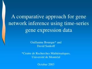 A comparative approach for gene network inference using time-series gene expression data