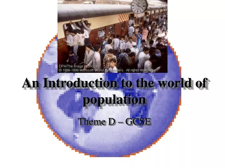 an introduction to the world of population