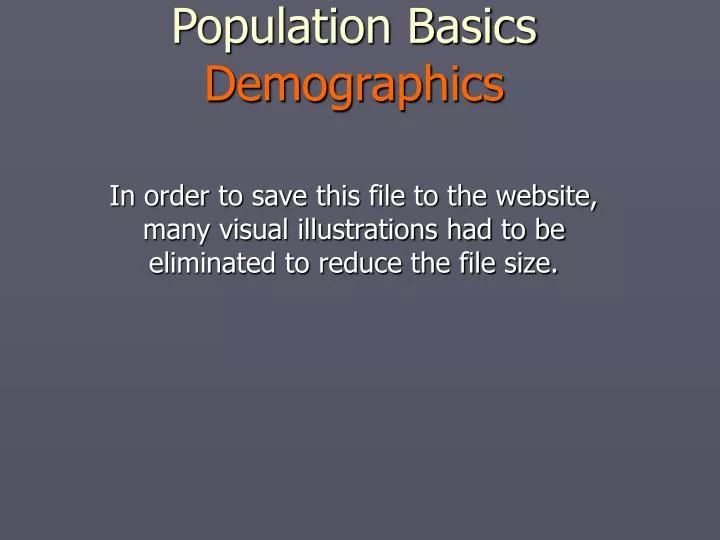 population basics demographics