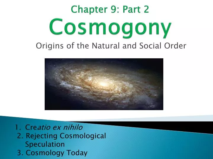 chapter 9 part 2 cosmogony