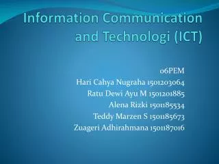 information communication and technologi ict
