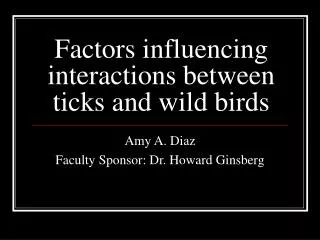 Factors influencing interactions between ticks and wild birds