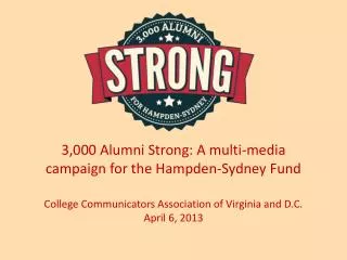3,000 Alumni Strong: A multi-media campaign for the Hampden-Sydney Fund