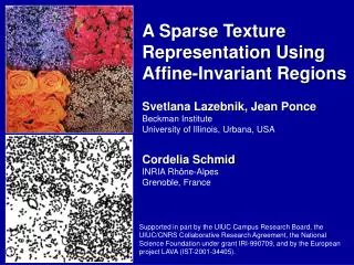 A Sparse Texture Representation Using Affine-Invariant Regions