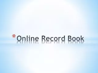 Online Record Book