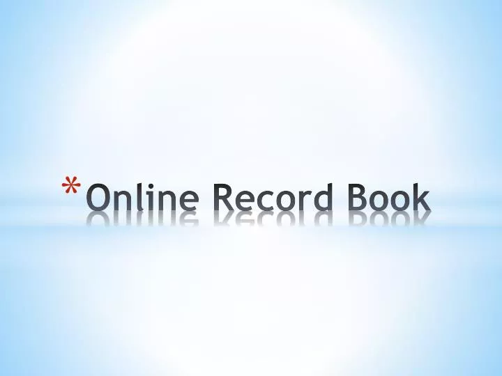 online record book