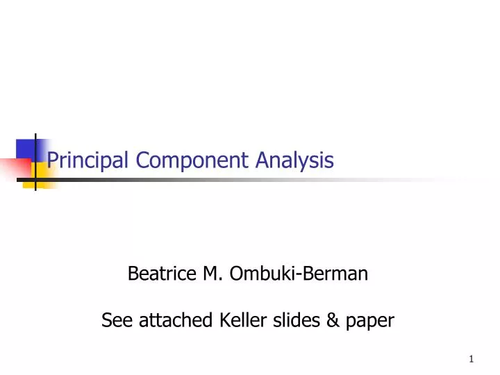 principal component analysis