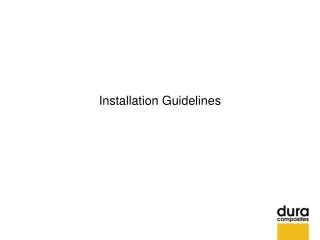 Installation Guidelines