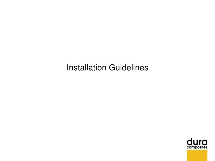 installation guidelines