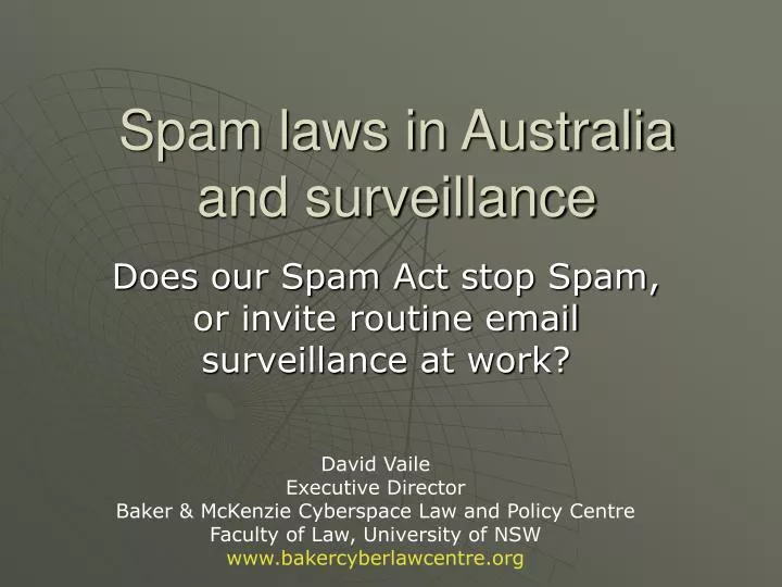 spam laws in australia and surveillance