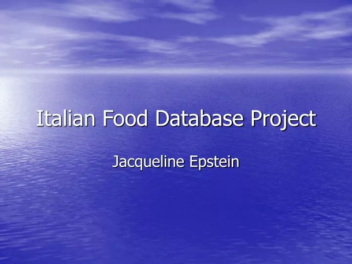 italian food database project