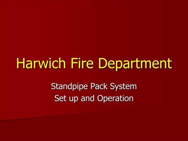 harwich fire department