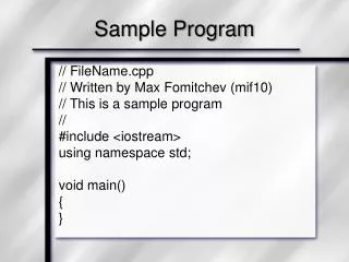 Sample Program