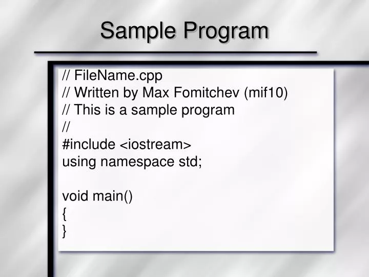 sample program