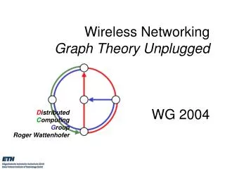 Wireless Networking Graph Theory Unplugged WG 2004