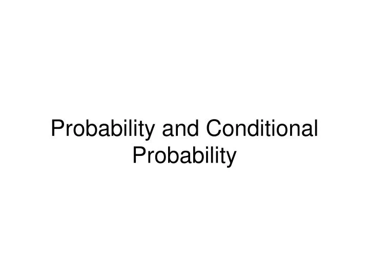 probability and conditional probability