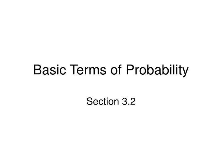 basic terms of probability