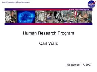 Human Research Program Carl Walz