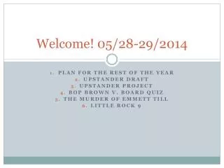 Welcome! 05/28-29/2014