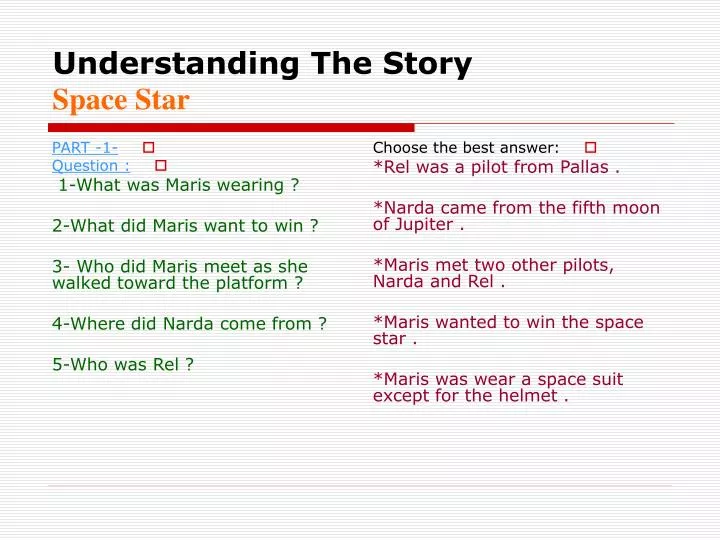understanding the story space star
