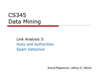 CS345 Data Mining