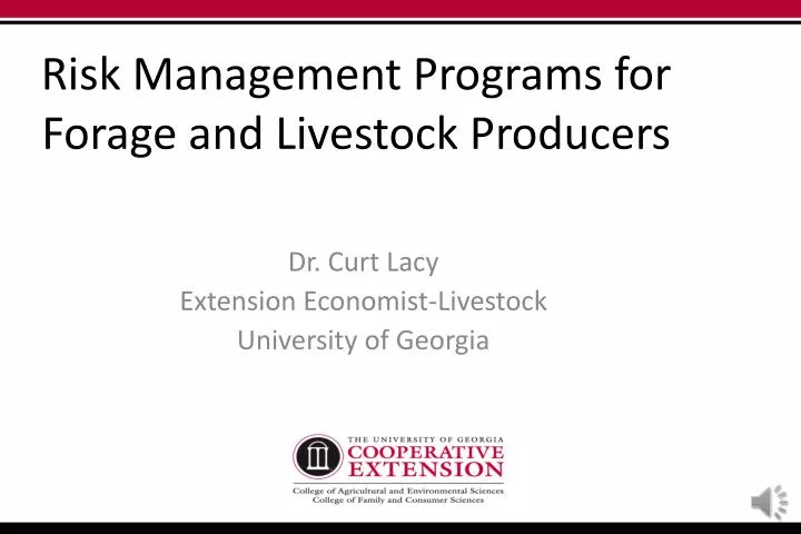 risk management programs for forage and livestock producers