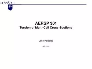 AERSP 301 Torsion of Multi-Cell Cross-Sections