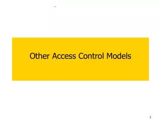 Other Access Control Models