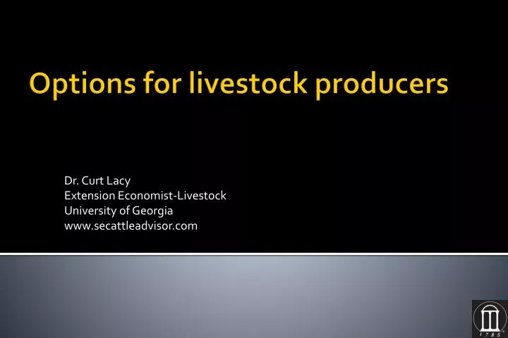 dr curt lacy extension economist livestock university of georgia www secattleadvisor com