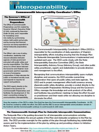 The Commonwealth Strategic Plan for Statewide Interoperable Communications