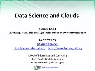 Data Science and Clouds