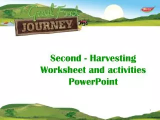 Second - Harvesting Worksheet and activities PowerPoint