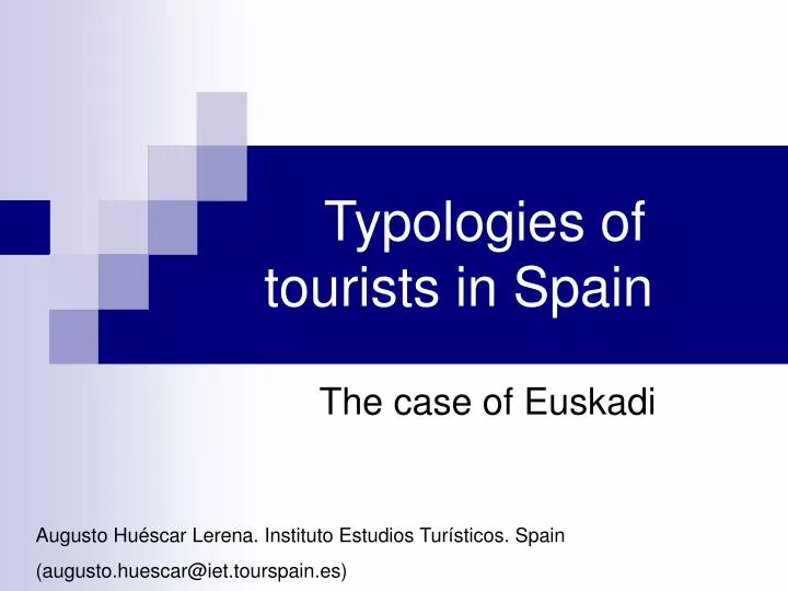 typologies of tourists in spain