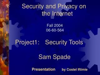 Security and Privacy on 				the Internet