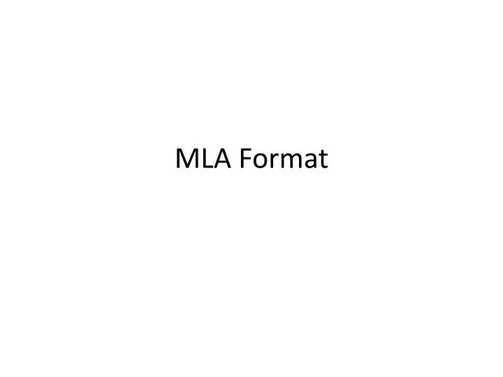 mla format