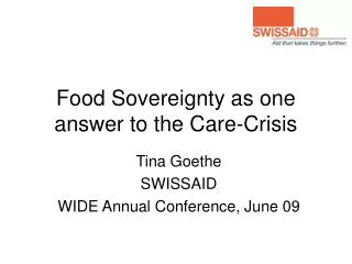 Food Sovereignty as one answer to the Care-Crisis
