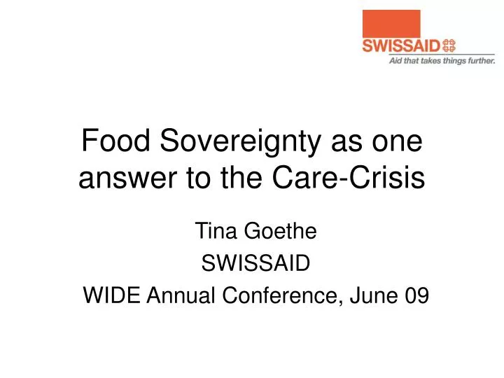 food sovereignty as one answer to the care crisis