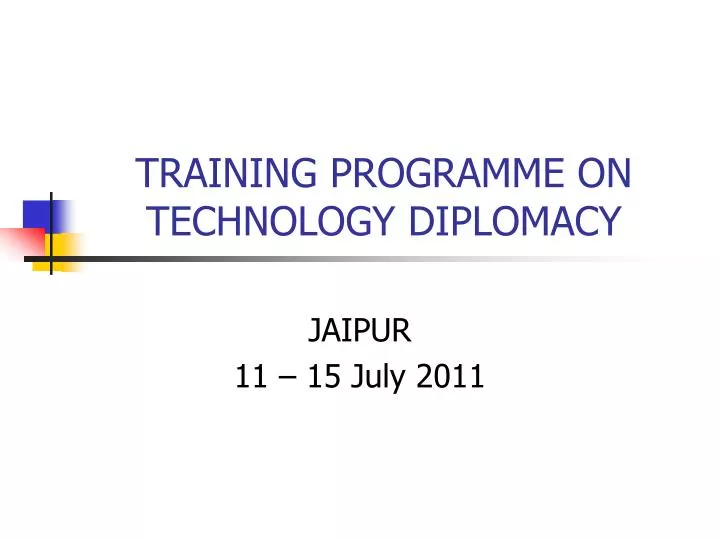 training programme on technology diplomacy