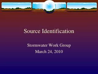 Source Identification