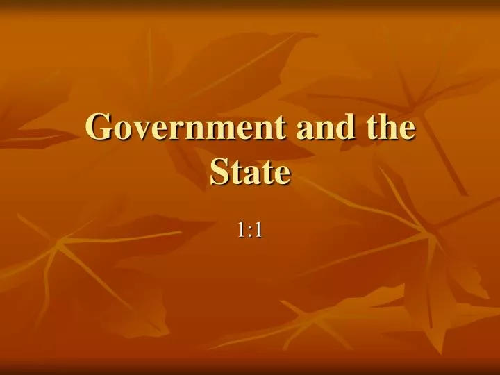 government and the state