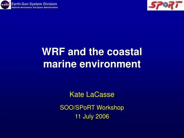 wrf and the coastal marine environment