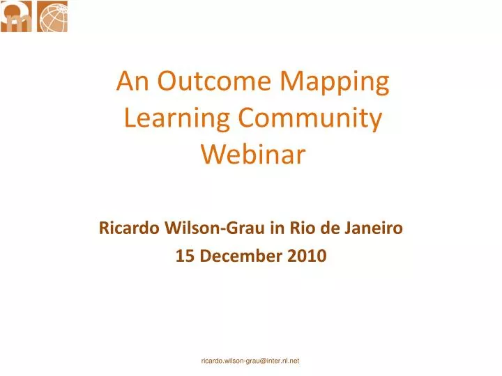 an outcome mapping learning community webinar