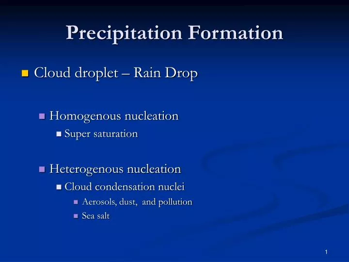 precipitation formation