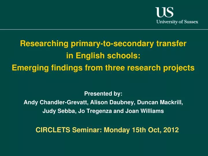 circlets seminar monday 15th oct 2012