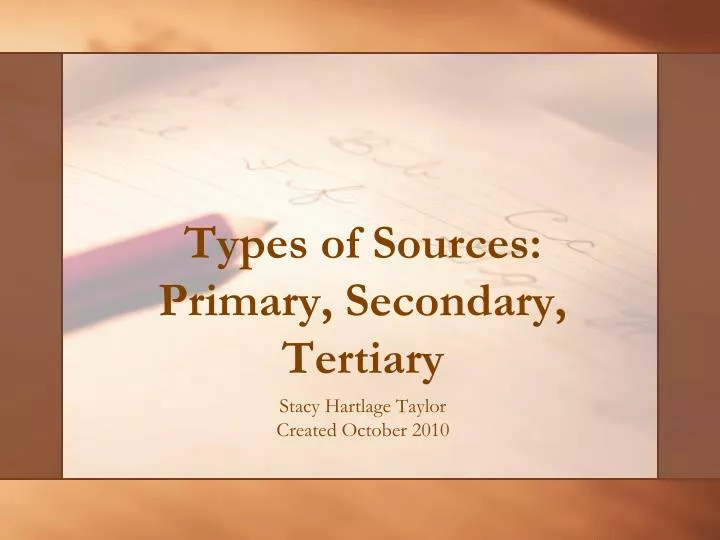 types of sources primary secondary tertiary